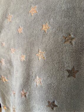 Charisma Cream Fuzzy Pullover with Metallic Gold Stars